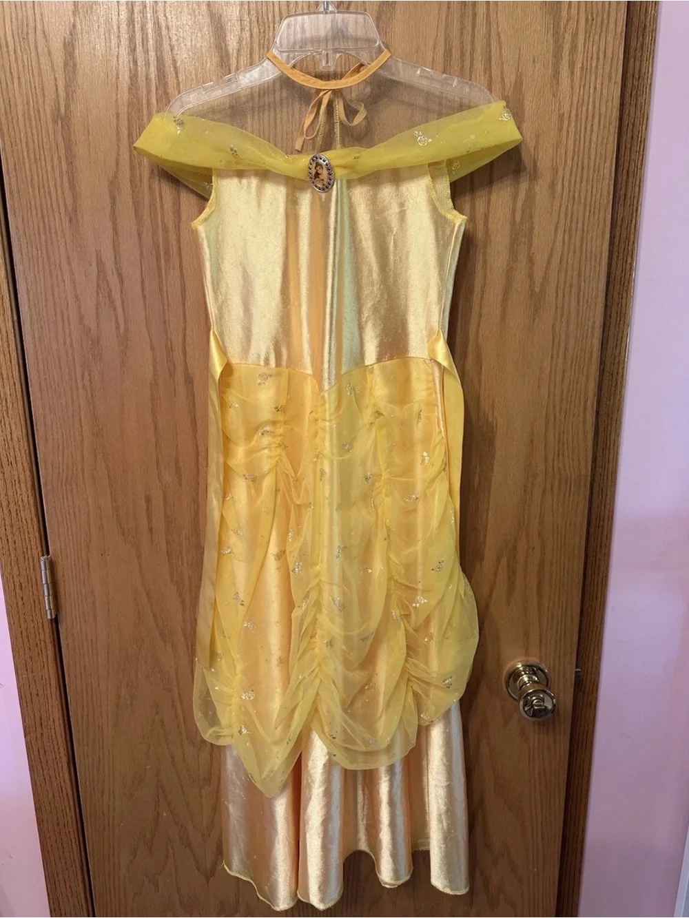 VINTAGE DISNEY CLASSIC PRINCESS BELLE CHILD YELLOW HALLOWEEN COSTUME SIZE 7-10 - Picture 1 of 4